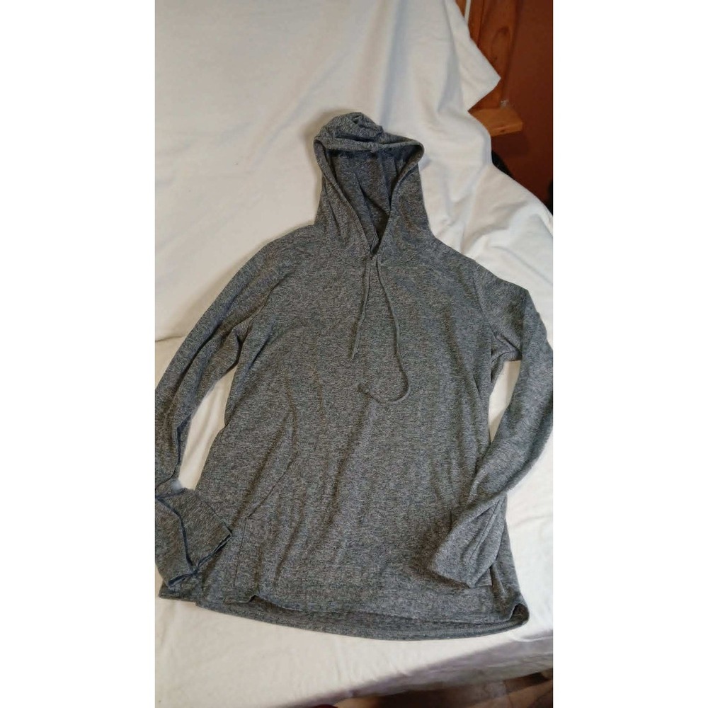 Truhearts Womens Heather Grey Lightweight Pullover Hoodie Sweatshirt Size Medium